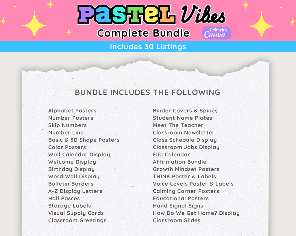 Pastel Happy Sports Classroom Decor Bundle Theme: Editable Printable Displays & Teacher Organizational Materials (Canva Digital Download)
