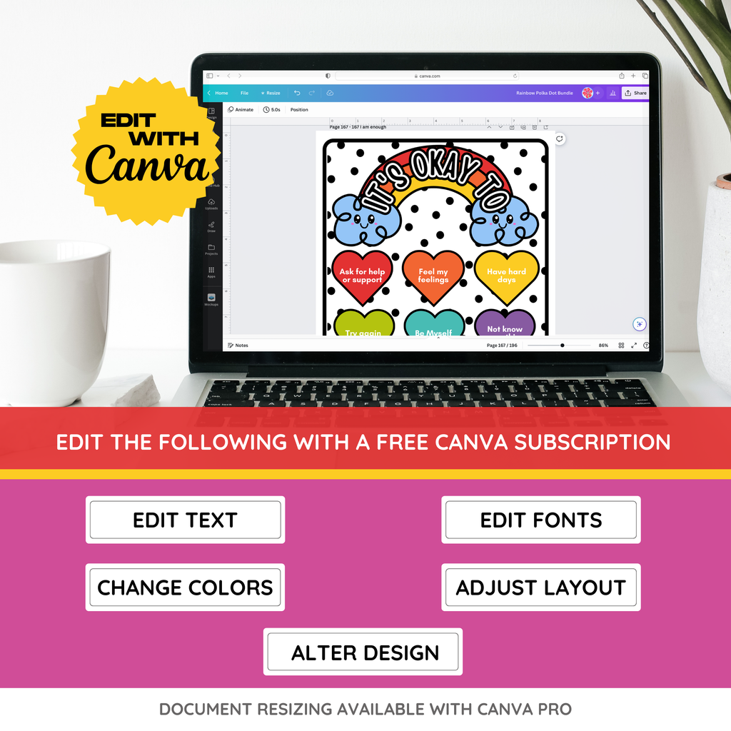 Bold Happy Rainbow Classroom Decor Bundle: Editable Printable Posters (Canva Template Digital Download), Happy Brights Teacher Decor Theme