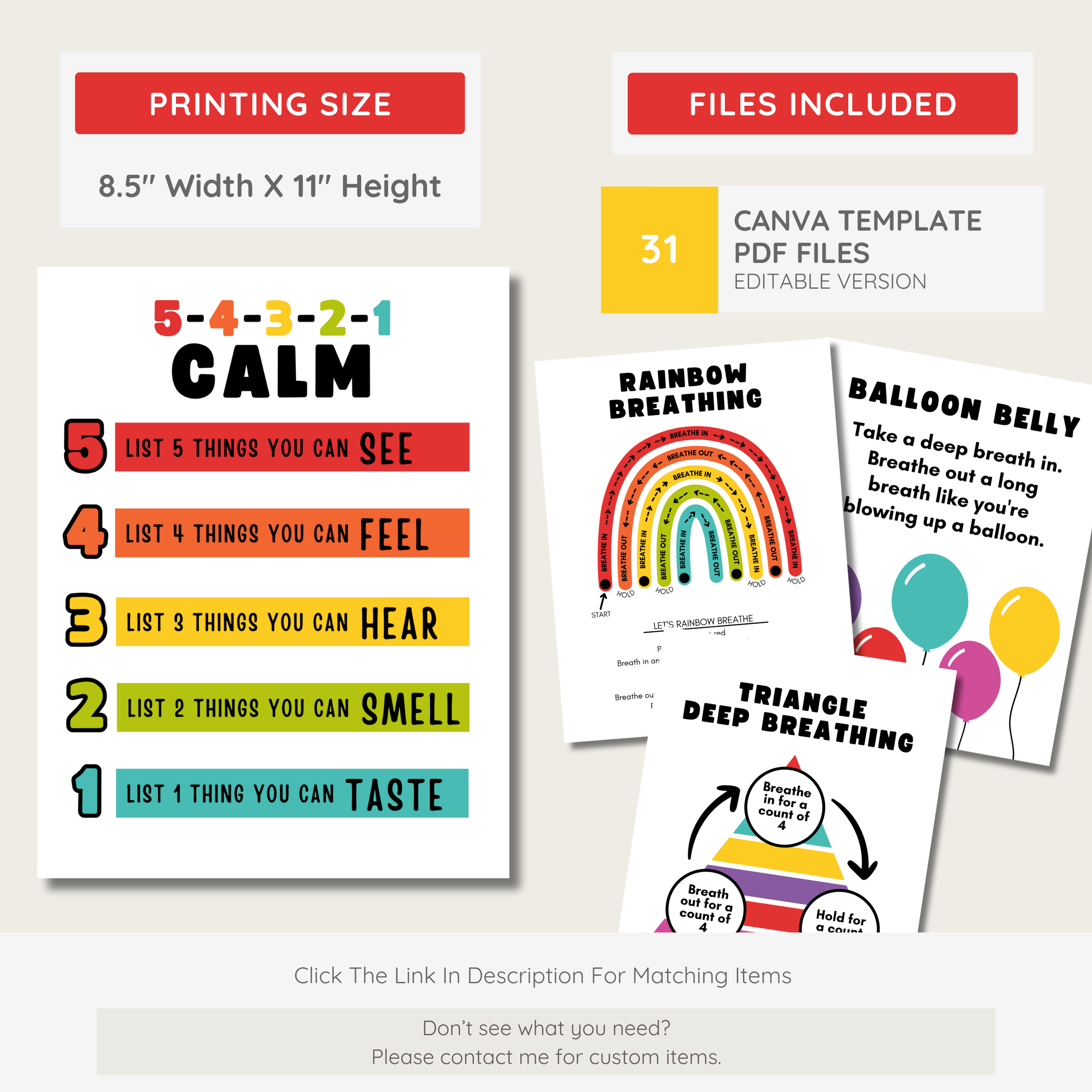 Bold Happy Rainbow Classroom Decor Bundle: Editable Printable Posters (Canva Template Digital Download), Happy Brights Teacher Decor Theme